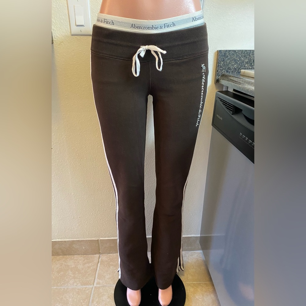 Vintage RARE Abercrombie brown low rise flare sweats - Picture 9 of 14